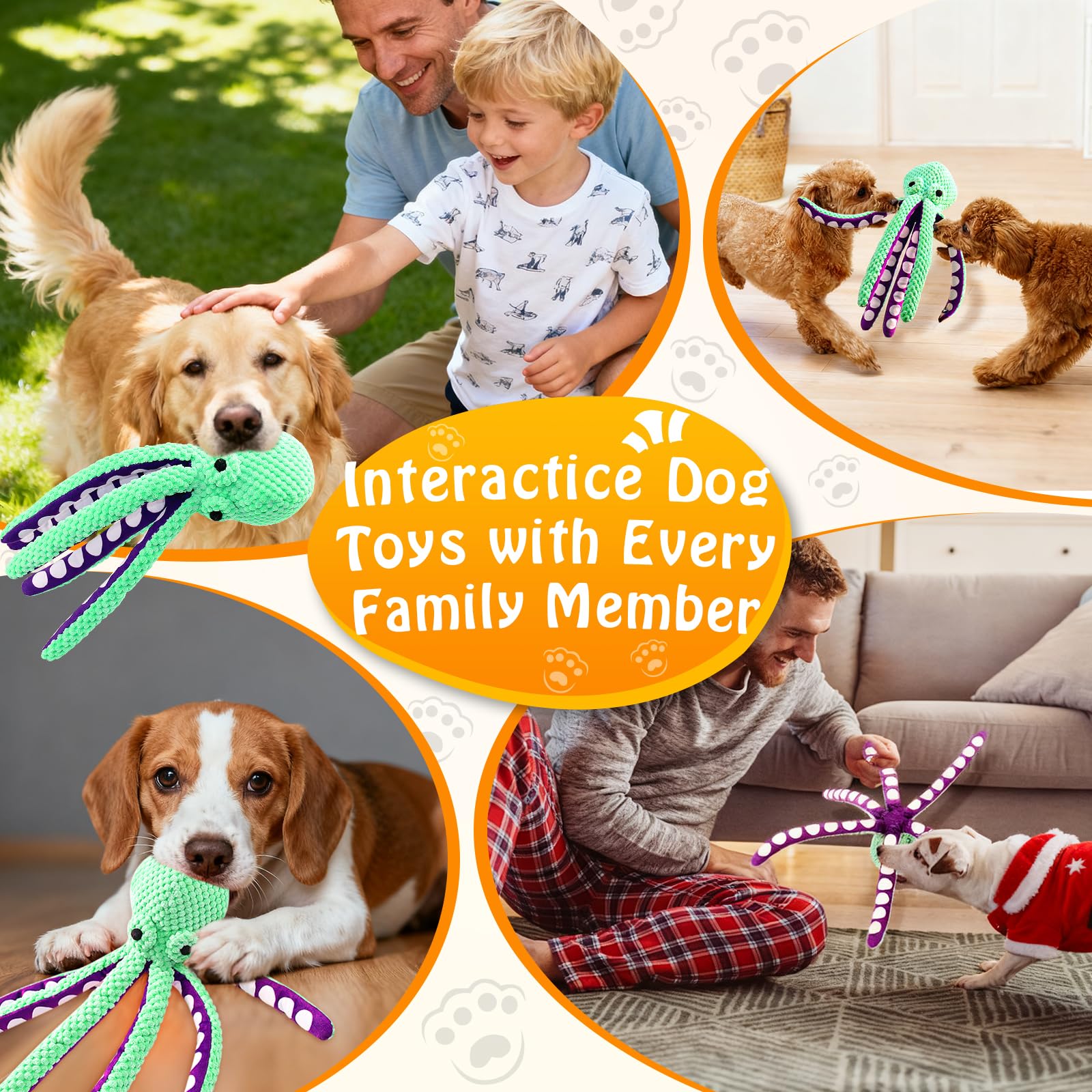 Плюшевая игрушка-осьминог для  – обзор и цена Indestructible Dog Chew Toy